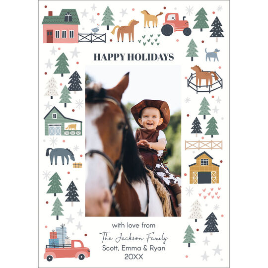 Farm Land Flat Photo Holiday Cards